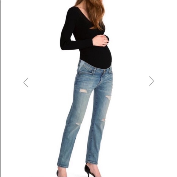 Current/Elliot HATCH Maternity The New Boyfriend Jeans Distressed Size 25 - Picture 5 of 12